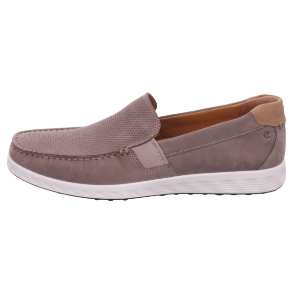 Ecco Lite Moc M WARM GREY/COGNAC Leise Nubuck/Rodeo - Bild 1