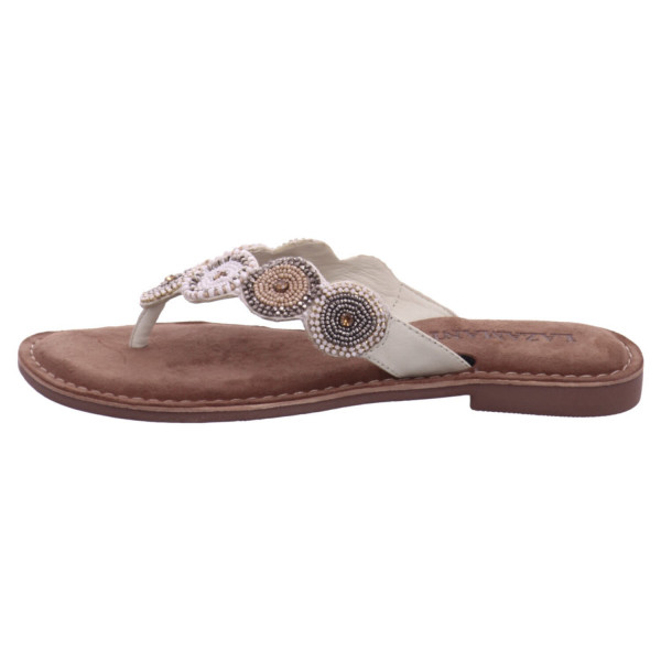 Lazamani ladies toe slippers offwhite Glattleder/Textil - Bild 1
