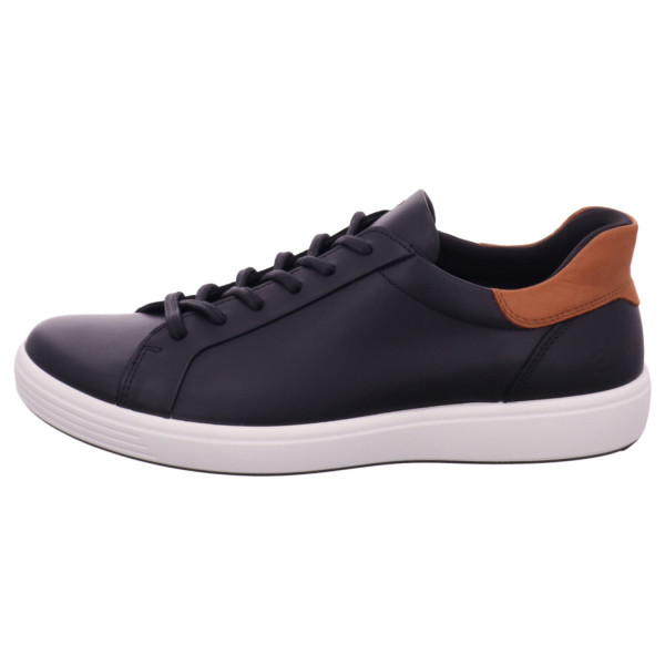 Ecco Soft 7 Easy Slip BLACK/COGNAC Solo/Moon - Bild 1